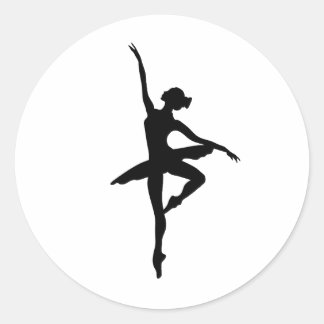 Sticker Rond Ballerina silhouette contours