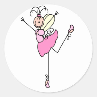 Sticker Rond Ballerina Stick Figure