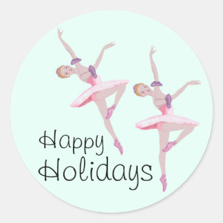 Sticker Rond Ballerina Sugar Plum Fairy Nutcracker Noël