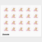 Sticker Rond Ballerina Teddy Bear (Feuille)