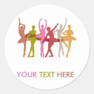 Sticker Rond Ballerinas dansantes colorées