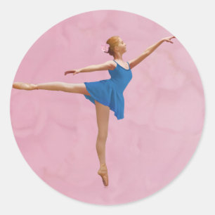 Sticker Rond Ballerine dans l'autocollant personnalisable de