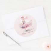 Sticker Rond ballerine de noix rose (Enveloppe)