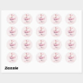 Sticker Rond ballerine de noix rose (Feuille)