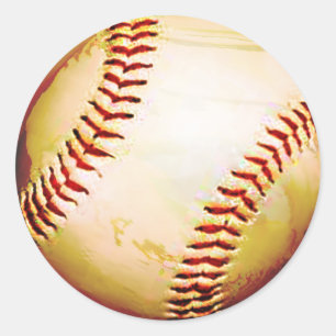 STICKER ROND BALLES DE BASEBALL