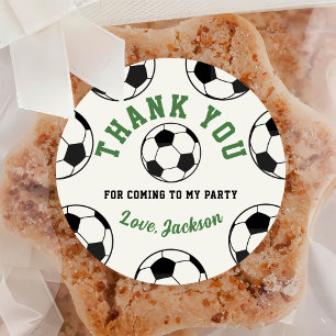 Sticker Rond Balles de football Anniversaire Party Classic Roun