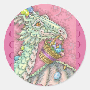 STICKER ROND BALLES D'IMAGINAIRE DE DRAGON D'OEUFS DE PÂQUES