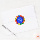 Sticker Rond Balles gonflables phoques Anniversaire ou Invitati (Enveloppe)