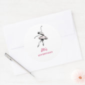 Sticker Rond Ballet Ballerina Fille de fête d'anniversaire (Enveloppe)