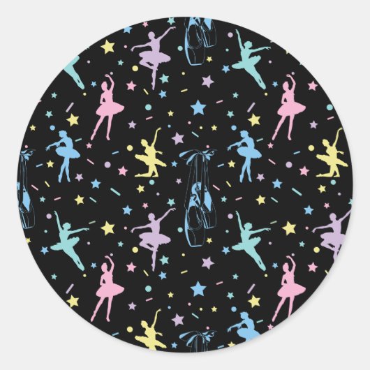 Sticker Rond Ballet - Chaussures de danseuse Ballerina (Devant)