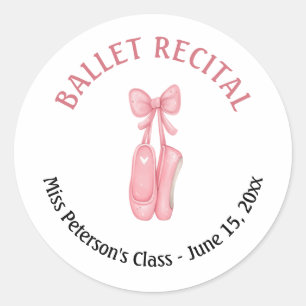 Sticker Rond Ballet Considérant Chaussures roses Fête Faveur