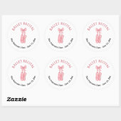 Sticker Rond Ballet Considérant Chaussures roses Fête Faveur (Feuille)