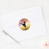 STICKER ROND BALLET DANCER SILHOUETTE (Enveloppe)