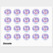 Sticker Rond Ballet dansant blanc cygne aquarelle blanche (Feuille)