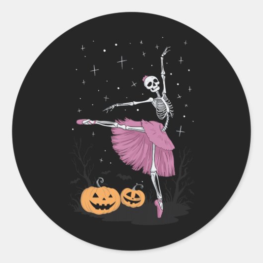 Sticker Rond Ballet de squelette 4 (Devant)