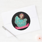 Sticker Rond Ballet Folklorico Mexican Sugar Skull Ballet Dance (Enveloppe)