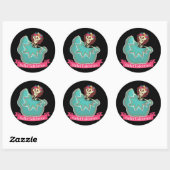 Sticker Rond Ballet Folklorico Mexican Sugar Skull Ballet Dance (Feuille)