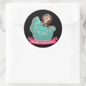 Sticker Rond Ballet Folklorico Mexican Sugar Skull Ballet Dance (Sac)
