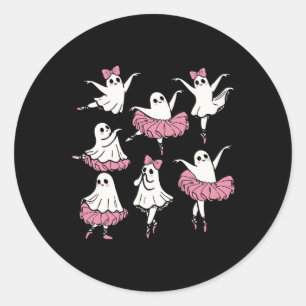 Sticker Rond Ballet Ghost Dancer Cute Boo Danser Halloween