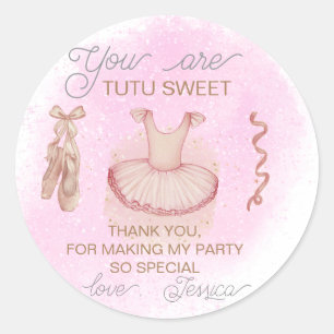 Sticker Rond Ballet rose anniversaire merci pour
