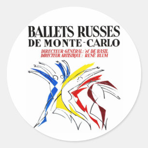 Sticker Rond Ballet Russes - Amant Danseur Abstrait Art