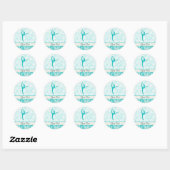 Sticker Rond Ballet turquoise (Feuille)
