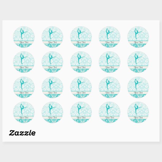 Sticker Rond Ballet turquoise (Feuille)