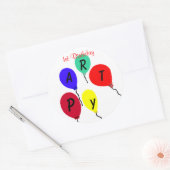Sticker Rond Balloirs de fête d'anniversaire (Enveloppe)
