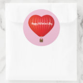 Sticker Rond Ballon à air chaud de la Saint-Valentin (Sac)