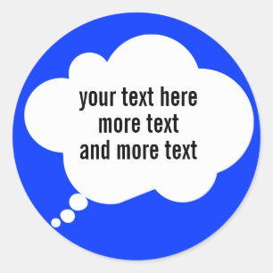 Sticker Rond ballon de bulle de pensée mots personnalisés