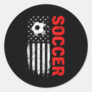 Sticker Rond Ballon de football américain patriotique avec drap