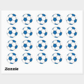 Sticker Rond ballon de football bleu et blanc (Feuille)