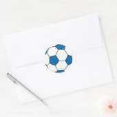 Sticker Rond ballon de football bleu et blanc (Enveloppe)