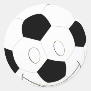STICKER ROND BALLON DE FOOTBALL DE VISAGE