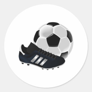 Sticker Rond Ballon de football et crampons