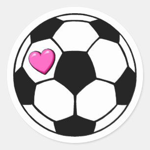 Sticker Rond Ballon de football Hrt rose