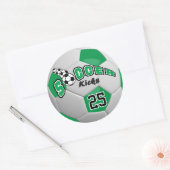 Sticker Rond Ballon de Football Kicks |  Vert (Enveloppe)