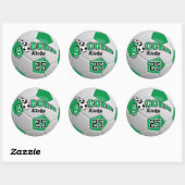 Sticker Rond Ballon de Football Kicks |  Vert (Feuille)