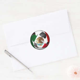 Sticker Rond Ballon de Football Mexique Sports