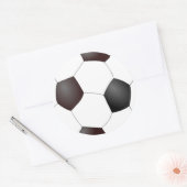 Sticker Rond Ballon de football noir et blanc (Enveloppe)