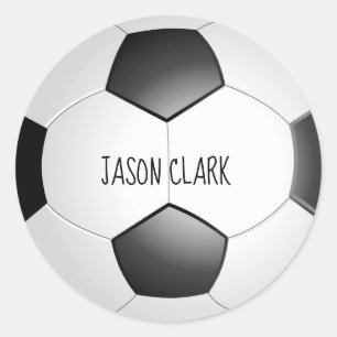 Sticker Rond ballon de football noir et blanc