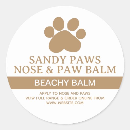 Sticker Rond BALLON DE PAW Fabriqué maison pour chiens (Devant)