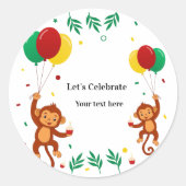 Sticker Rond Ballon Singe Volant (Devant)