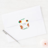 Sticker Rond Ballon Singe Volant (Enveloppe)