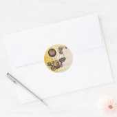 Sticker Rond Ballon Steampunk Antique Jaune (Enveloppe)