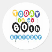 Sticker Rond Ballons 80e anniversaire (Devant)