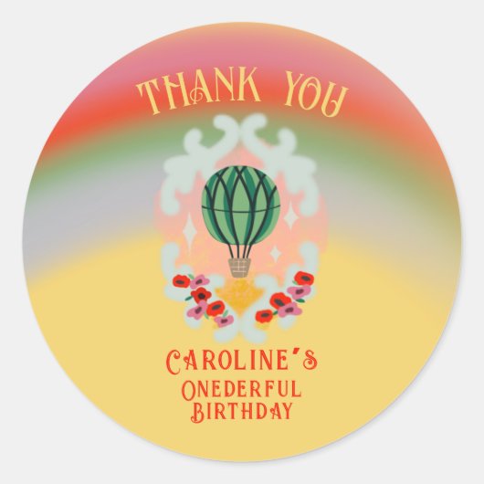 Sticker Rond Ballons à air impur premier anniversaire (Devant)