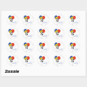 Sticker Rond Ballons Anniversaire Ferme Imprimé Vache (Feuille)