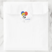 Sticker Rond Ballons Anniversaire Ferme Imprimé Vache (Sac)