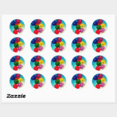 Sticker Rond Ballons arc-en-ciel (Feuille)